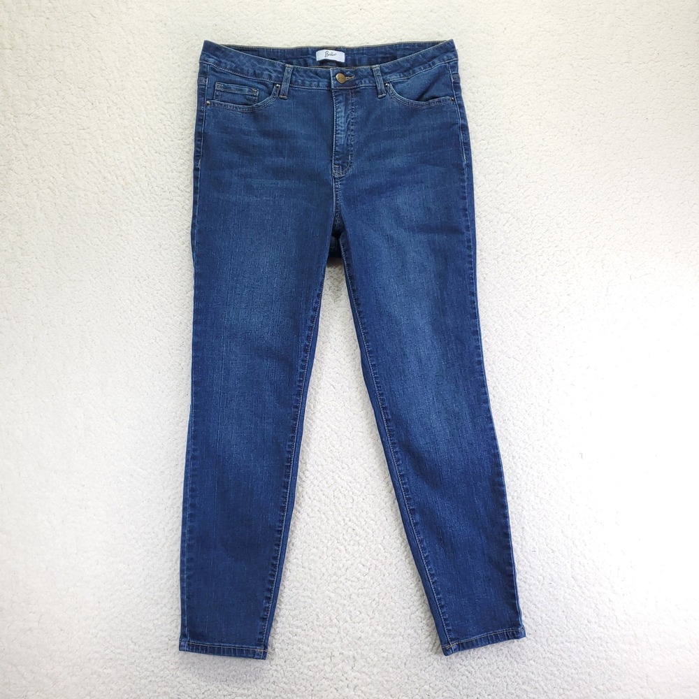 Billie Womens Size 14 Dark Wash High Rise Stretch Skinny Jeans 8WW8866 Blue